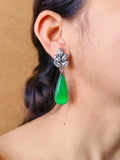 Oxidised Monalisa Stone Dangler Earrings for Special Occasions | AMOLA