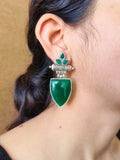 Antique Silver Monalisa Dangler Earrings with Elegant Finish | AMOLA