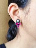 Brass Oxidised Stud Earrings for Daily Casual Wear | AMOLA