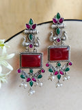 Silver Look-Alike Dangler Earrings for Elegant Ethnic Wear | AMOLA