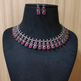 Elegant Silver Finish Party Necklace Set | AMOLA