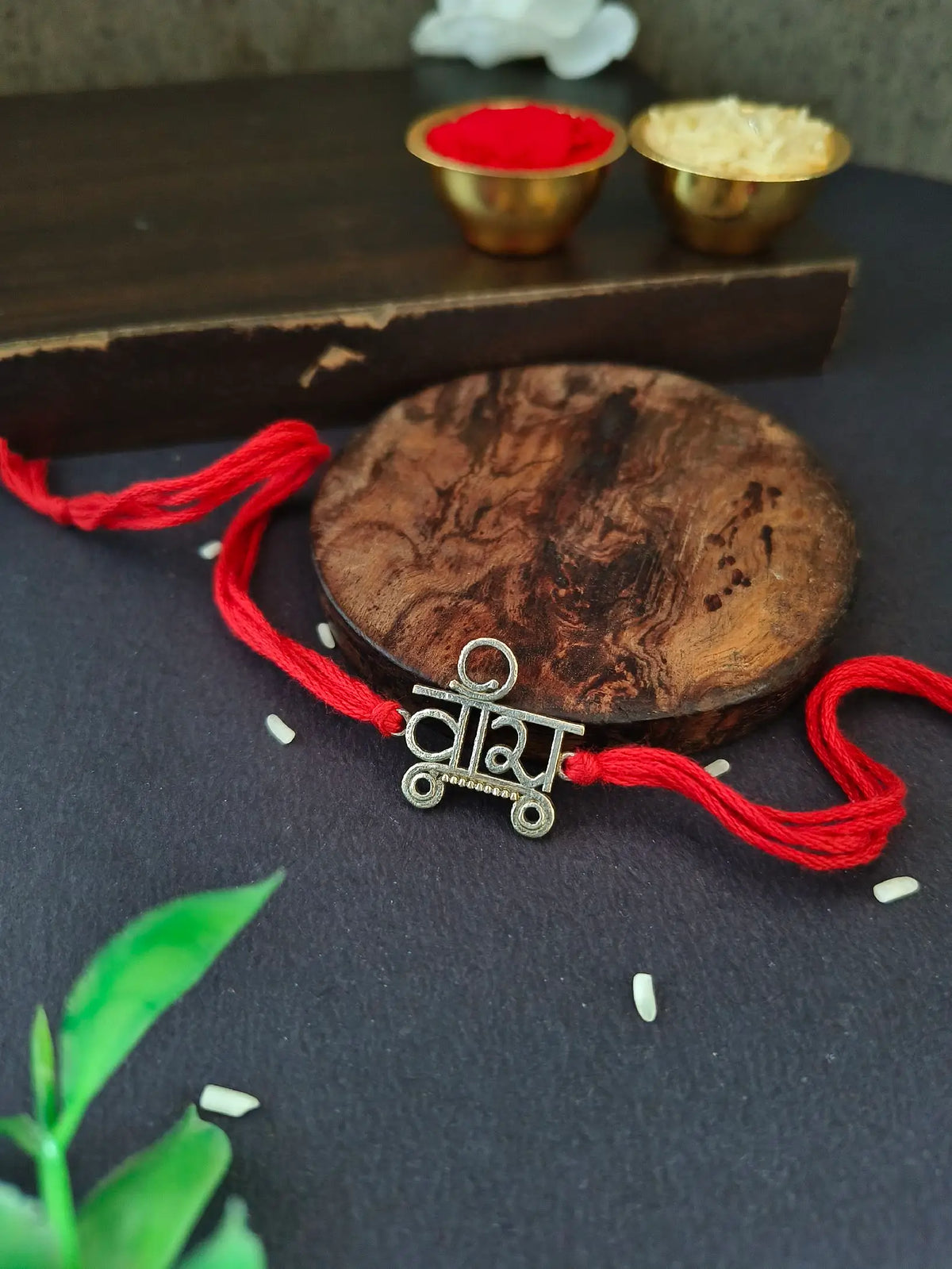 Oxidised Veera Rakhi with Silver Polish Finish | AMOLA