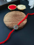 Rustic Oxidised Charm Rakhi in Silver Tone | AMOLA