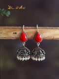 Shiny Hook Earrings Oxidized Silver Plated