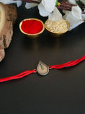 Textured Silver Teardrop Rakhi Thread | AMOLA