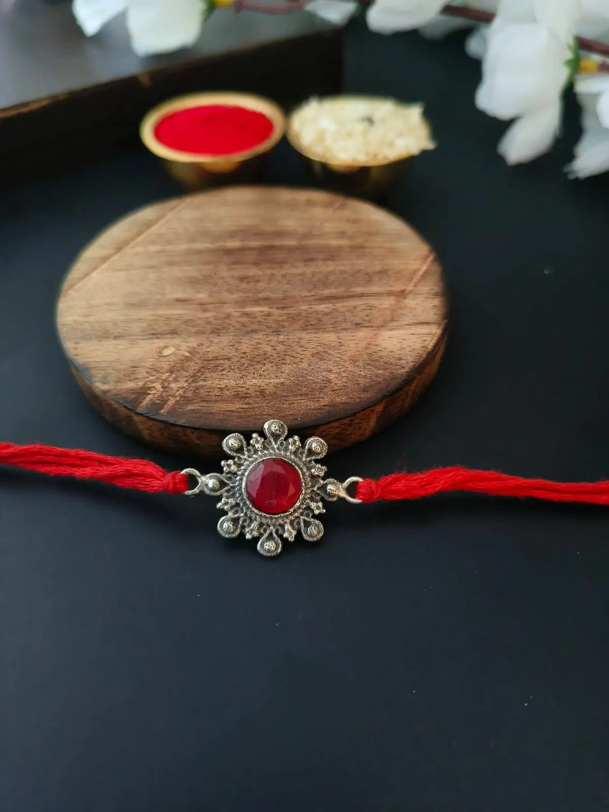 Oxidised Stone Rakhi with Bold Detailing | AMOLA