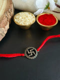 Oxidised Swastik Rakhi with Intricate Design | AMOLA