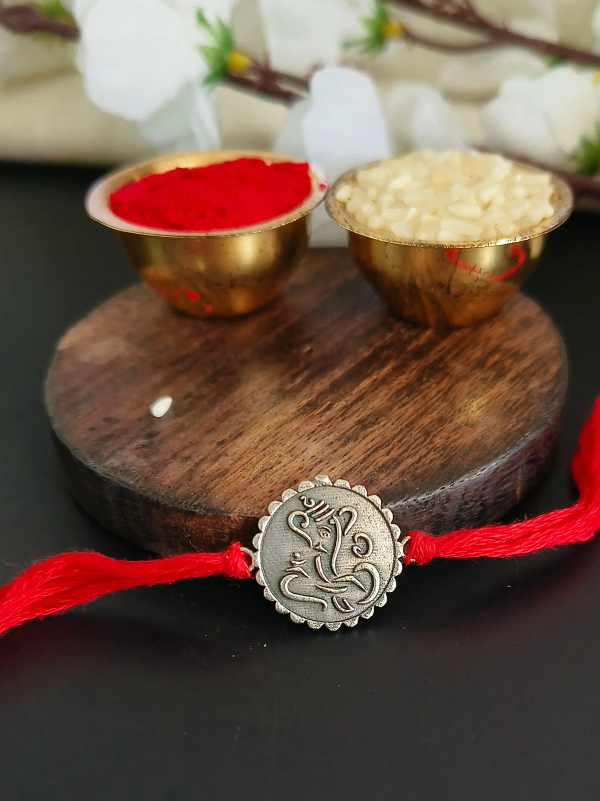 Oxidised Silver Ganesha Rakhi for Bhai | AMOLA