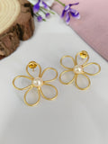Floral Golden Stud Earrings | AMOLA
