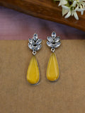 Oxidised Monalisa Stone Dangler Earrings for Special Occasions | AMOLA