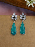 Oxidised Monalisa Stone Dangler Earrings for Special Occasions | AMOLA