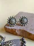 Silver Look-Alike Ganesha Pendant & Earrings for Navratri Festive | AMOLA