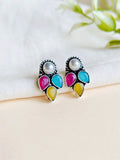 Brass Oxidised Stud Earrings for Daily Casual Wear | AMOLA