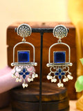 Antique Silver Pearl Dangler Earrings with Elegant Detailing | AMOLA