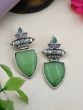 Antique Silver Monalisa Dangler Earrings with Elegant Finish | AMOLA