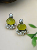 Casual Wear German Silver Oxidised Stud Earrings with Elegant Design | AMOLA