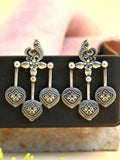 925 Silver Plated Antique Peacock Statement Earrings with Timeless Appeal | AMOLA