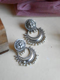925 Silver Plated Chandbali Earrings with Timeless Elegance | AMOLA