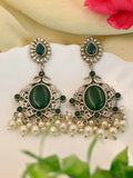 Antique Pearl Silver Earrings – Perfect for Traditional Elegance | AMOLA