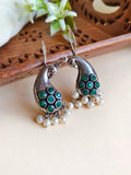 Oxidised German Silver Keri Hook Earrings for Timeless Elegance | AMOLA
