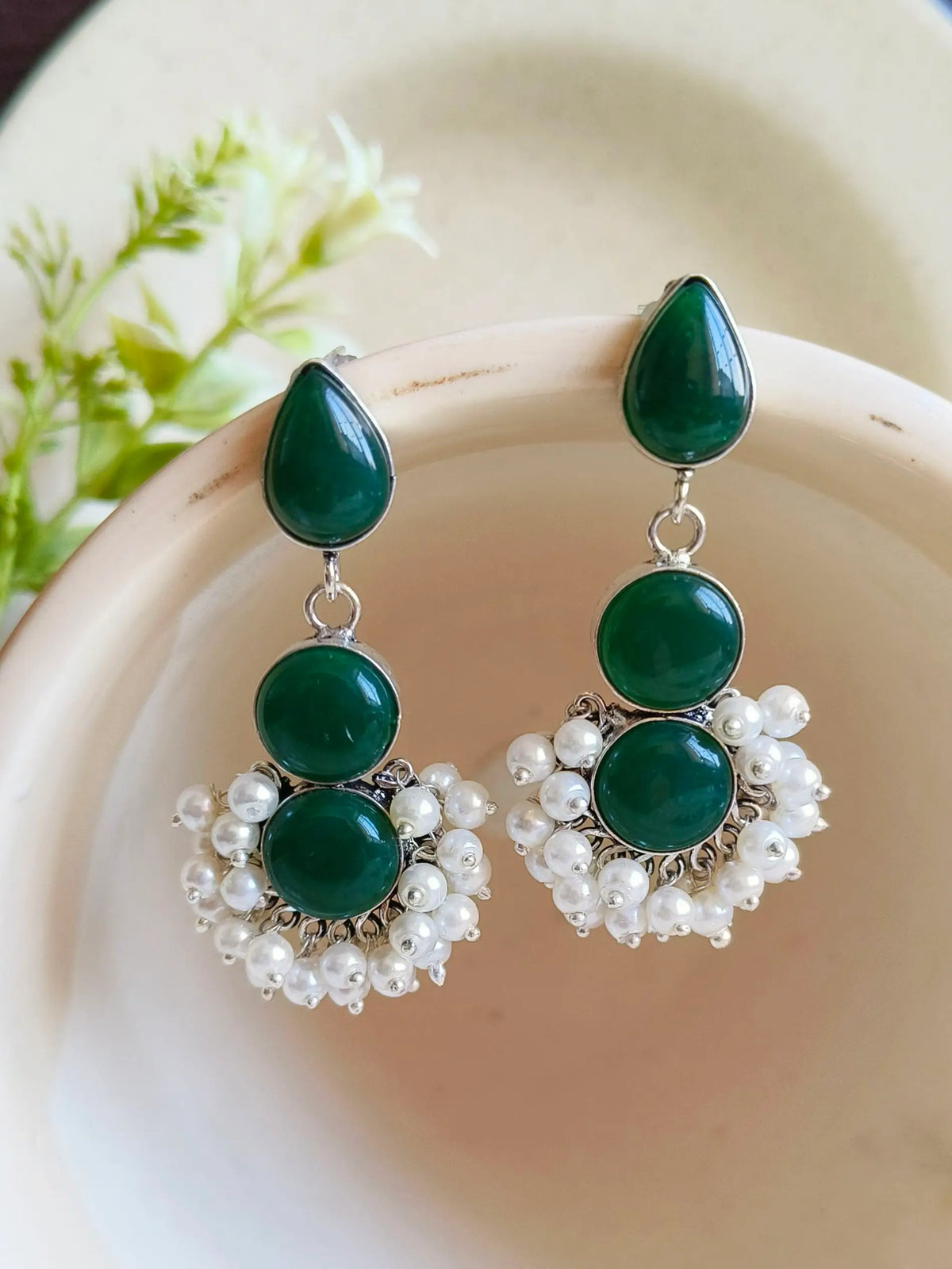 Premium Brass Oxidized Monalisa Dangler Earrings – Everyday Elegance! | AMOLA