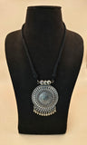 Oxidized German Silver Thread Pendant | AMOLA