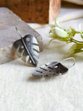Elegant Silver Pan Leaf Hook Earrings | AMOLA