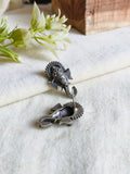 Oxidised 925 Silver Ganesha Stud Earrings | AMOLA