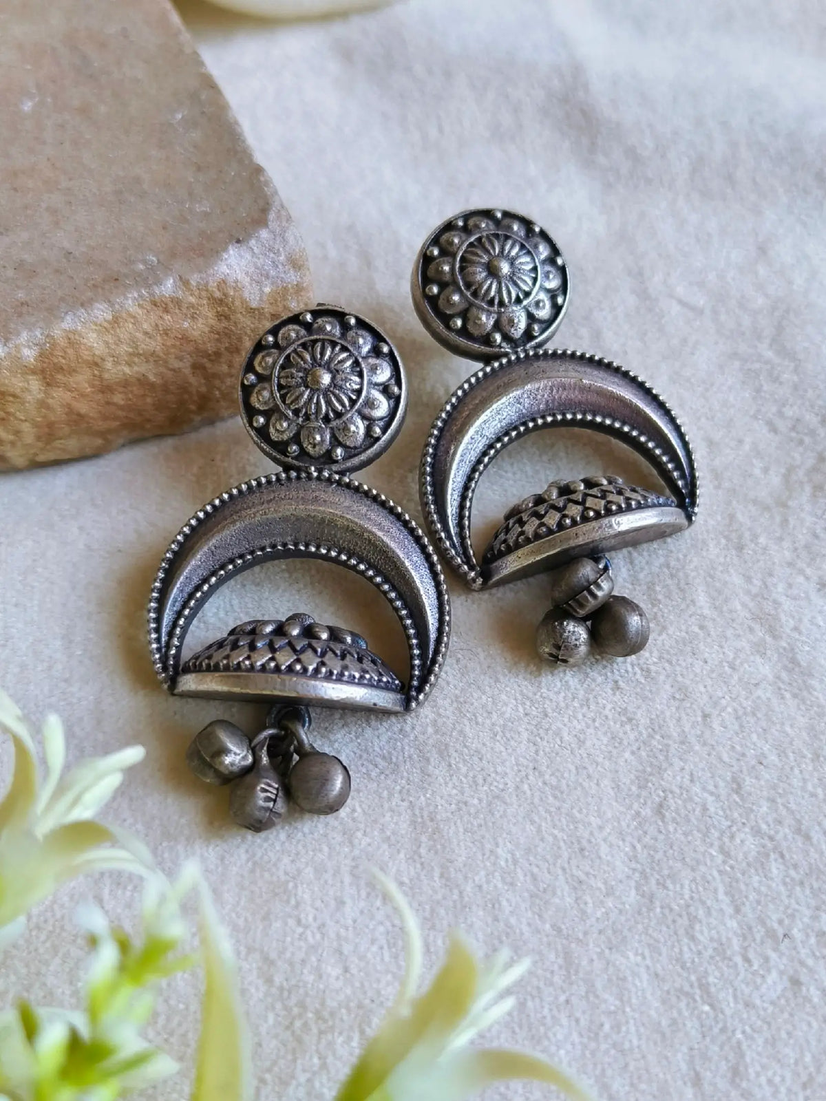Exquisite 925 Silver Plated Antique Danglers | AMOLA