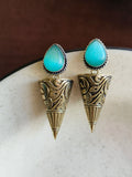 Elegant Dual-Tone Monalisa Dangler Earrings | AMOLA