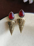 Elegant Dual-Tone Monalisa Dangler Earrings | AMOLA
