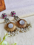Dual-Tone Stylish Dangler Earrings | AMOLA