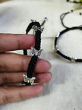 Butterfly Bliss German Silver Thread Anklets | AMOLA