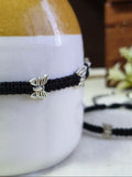Butterfly Bliss German Silver Thread Anklets | AMOLA
