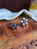 925 Silver Plated Floral Studs | AMOLA