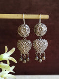 Handmade Silver Heart Hook Earrings Love | AMOLA