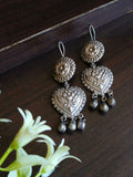 Handmade Silver Heart Hook Earrings Love | AMOLA