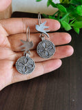Silver Look Alike Sparrow Hook Earrings  | AMOLA