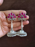 Antique Silver Pearl Jhumka Earrings | AMOLA