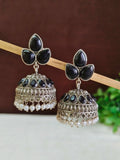 Navratri Oxidised Jhumkas with Beads | AMOLA
