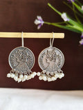 Queen Coin Pearl Drop Earrings | AMOLA