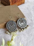 Queen Coin Pearl Drop Earrings | AMOLA