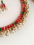 Multicolor Ethnic Necklace Set with Earrings | AMOLA