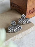Phulwari Oxidised Silver Floral Stud Earrings | AMOLA