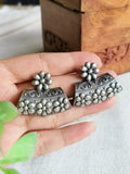 Phulwari Oxidised Silver Floral Stud Earrings | AMOLA