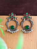 Antique Oxidised Floral Stud Earrings | AMOLA