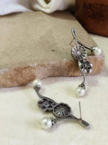 Elegant Pearl Silver Replica Stud Earrings | AMOLA
