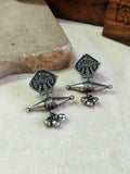 Silver Oxidised Trishul Stud Earrings | AMOLA