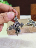 Oxidized Silver Ghungroo Hook Earrings | AMOLA