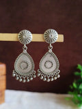 Silver Oxidised Teardrop Dangler Earrings | AMOLA